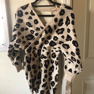 Cheetah print dress with belt